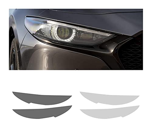 GADEED Auto Scheinwerfer Folie,für Mazda 3 2019-2022 2 Stück Autoscheinwerfer Schutzfolie Scheinwerfer Transparent Schwarz TPU Aufkleber von GADEED