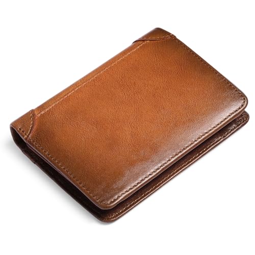 GAEKEAO Herren Geldbörse aus echtes Leder - Geldbeutel für Männer mit RFID Schutz - Tri-Fold Herren Portemonnaie mit 9 Kartenfächer von GAEKEAO
