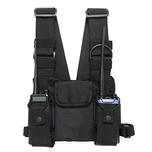 GAESHOW Weste Chest Rig Bag, Radio Walkie Talkie Brusttasche Harness Taschen-Pack, Umhängetaschen Hip Hop Streetwear Herren Funktionelle Hüfttaschen Verstellbare Taschen von GAESHOW