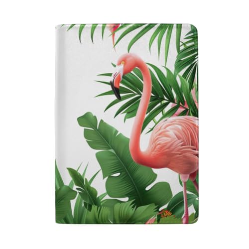Lila Heulender Wolf Mandala Reisedokumentenhalter für Frauen Reisepasshülle für Frauen, Tropical Pink Flamingos Green Palm, OneSize von GAIREG