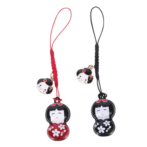 GALPADA 2 Stück Japanische Puppenglocken Zum Aufhängen Japanischer Puppenanhänger Dekorativer Japanischer Puppenanhänger Puppenanhänger Für Handtasche Japanischer von GALPADA