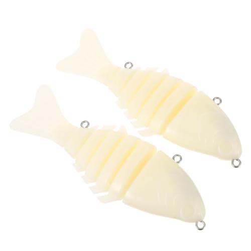 GALPADA 2 Stück Unbemalte Angelköder Fischköder aus Robustem Naturnahe Schwimmhaltung Lebensechte Simulation Köderköper für Effektives Angeln von GALPADA