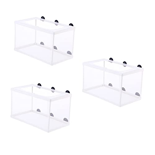 GALPADA 3 Stück Teiliges Fischzucht Netz mit Saugnapf Große Aufzuchtbox für Aquarium Robustes Aufzuchtbecken mit Klarem Design Langlebig und Einfach zu Reinigen für Fischbrut und von GALPADA