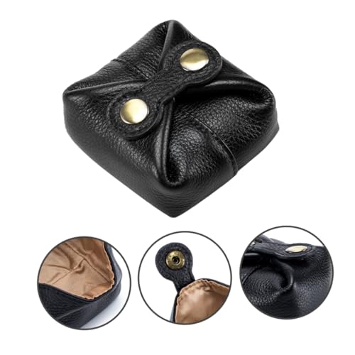 GALPADA Schwarze Weiche Mini geldbörse aus Strapazierfähigem Material Kompakte Münzaufbewahrungstasche mit Quadratischem Design Vielseitige Kleingeld Schlüsselaufbewahrung für Damen von GALPADA