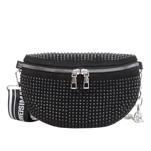 Gürteltasche für Damen Damen Umhängetasche, Umhängetasche, Hüfttasche (Color : Black, Size : 15x23x8cm) von GALSOR