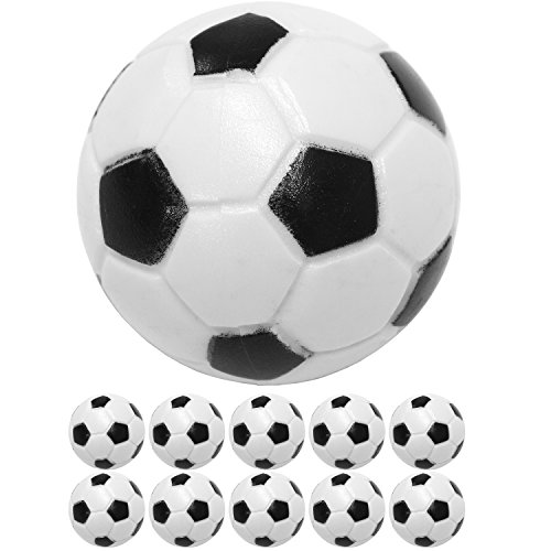 GAMES PLANET Kicker Bälle aus ABS, 10 Stück, Farbe: schwarz/weiß (Klassische Fußball-Optik), hart und schnell, Durchmesser 31mm, Tischfussball Kickerbälle Kicker-Ball von GAMES PLANET