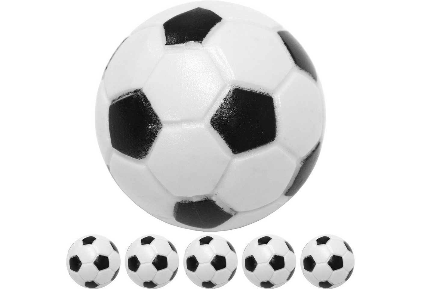 GAMES PLANET Spielball Games Planet Kicker Bälle, 5 oder 10 Stück (Set, 5er Pack), Farbe: schwarz/weiß (Klassische Fußball-Optik), hart und schnell, Durchmesser 31mm, Tischfussball Kickerbälle Ball von GAMES PLANET