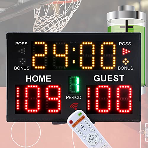 GAN XIN Anzeigetafel Elektronische, Digitale Scoreboard mit Fernbedienung 11 Stellige Anzeige LED Anzeigetafel für Basketball, Fußball, Volleyball, Tischtennis von GAN XIN