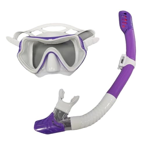 Schnorchelausrüstungsset für Erwachsene, Antibeschlag-Schnorchelmaske, Panorama-Tauchmaske mit Dry-Top-System, auslaufsichere 180°-Panorama-Schnorchelmaske D von GAOJYLF