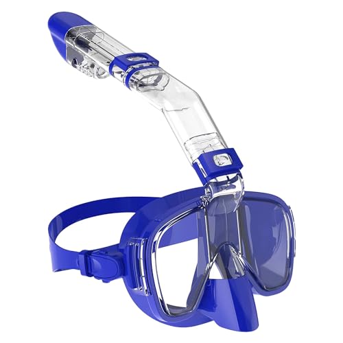 Schnorchelset für Erwachsene, Schnorchelmaske mit Dry Top System, 180-Grad-Panorama-Schnorchelmaske, professionelle Schnorchelausrüstung für Erwachsene C,L von GAOJYLF
