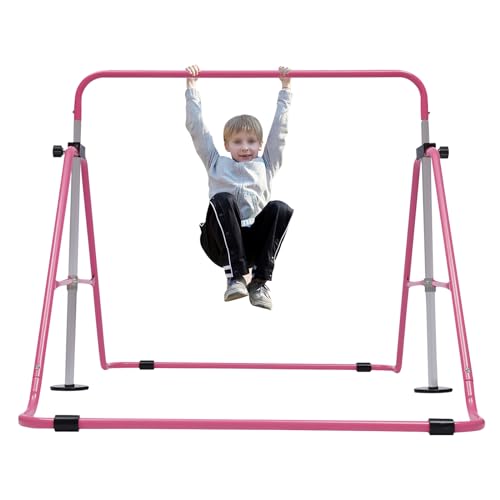 GAOUSD Gymnastikstange, Gymnastikstange, Kinder, höhenverstellbar, asymmetrische Stange, faltbar, Tragkraft 100 kg, geeignet für Kinder von 3 bis 8 Jahren (Rosa) von GAOUSD