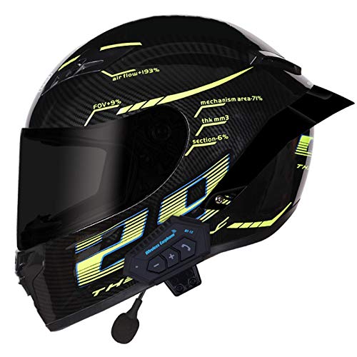 GAOZ Bluetooth Helm Klapphelme, Motorradhelm Full Face Motorrad Integrierter, ECE-Zertifiziert Erwachsene Sturzhelm Motorrad-Integralhelm mit Visier (57-62 cm) von GAOZ