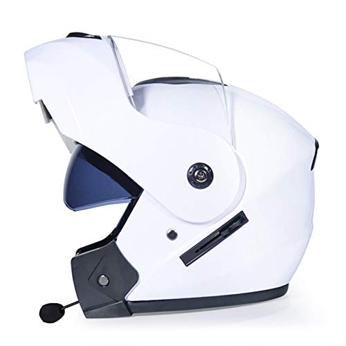 GAOZ Unisex Integralhelm Bluetooth Full-Face Helm mit Bluetooth-Kopfhörer, Sonnenblende Modularer Roller-Helm Scooter-Helm Vollvisierhelm, DOT Zertifiziert Bluetooth Flip-Up Helm, 55-62 cm von GAOZ
