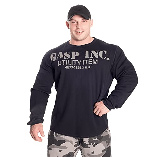 GASP Herren, Thermal Gym Sweater (Asphalt), L von GASP