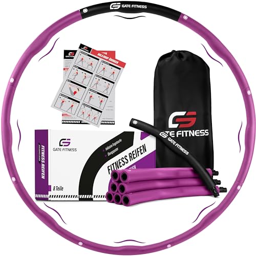 GATE FITNESS Hula Hoop Reifen Erwachsene und Kinder zum Abnehmen [1,2kg / 1,5kg / 2kg] | 6 bis 8 Segmente Hoola Reifen mit Wellendesign | Anfänger & Fortgeschrittene | Fitnessreifen mit Schaumstoff von GATE FITNESS