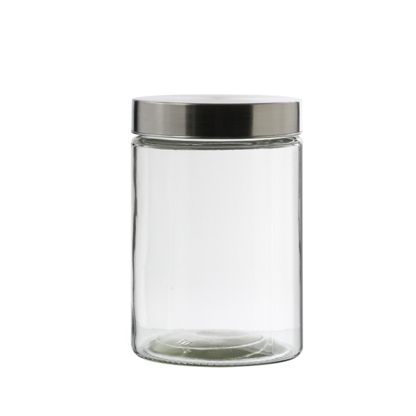 Vorratsdose M - Glas mit Edelstahldeckel - 1,25 Liter - D: 11cm -  ... von GAUMENKICK
