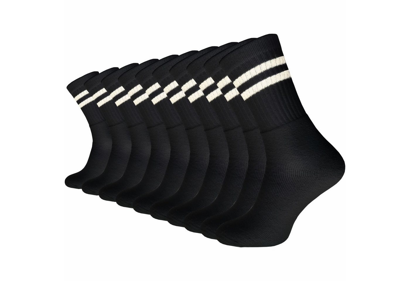 GAWILO Tennissocken für Damen & Herren in schwarz, weiß & grau - Sportsocken aus Baumwolle (10 Paar) Extra langlebig dank verstärktem Frotteefuß - u.a. in 39-42 und 43-46 von GAWILO