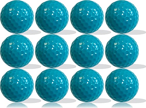 Unifarbene Golfbälle 1 Dutzend blanko, nicht bedruckt (türkis) von GBM GOLF BALL MANUFACTURERS