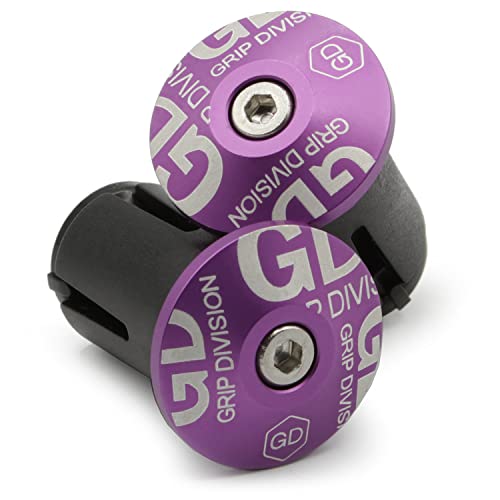 GD Grip Divison Rennrad Lenker Endkappen, Aluminium End Plugs für Gravel, Fixie, Cyclecross und Bahnräder, lila von GD Grip Division