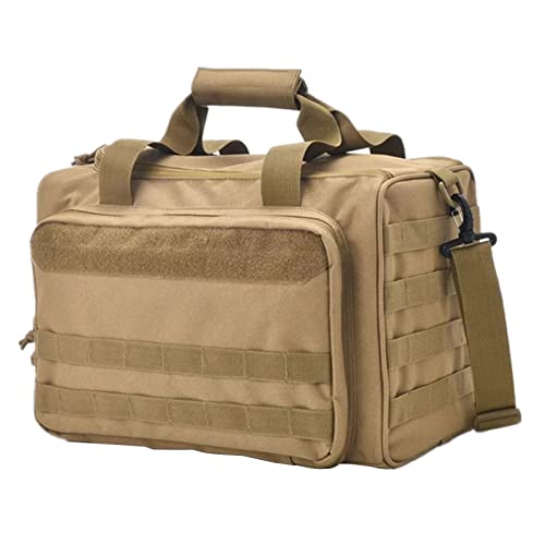GDWD Range Bag, Taktisch Waffentasche, Wasserdicht Pistolen Einsatztasche 600D Mehrzweck-Softcases mit Magazintaschen Holstertasche für Outdoor-Aktivitäten (Khaki) von GDWD