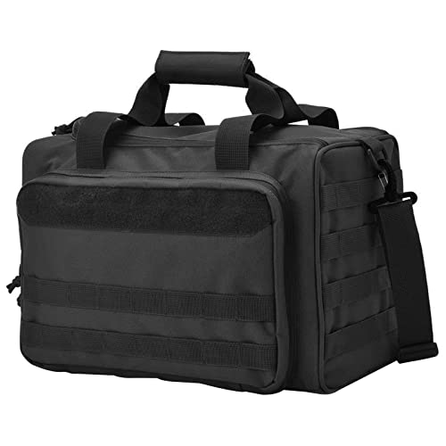 GDWD Range Bag, Taktisch Waffentasche, Wasserdicht Pistolen Einsatztasche 600D Mehrzweck-Softcases mit Magazintaschen Holstertasche für Outdoor-Aktivitäten (Schwarz) von GDWD