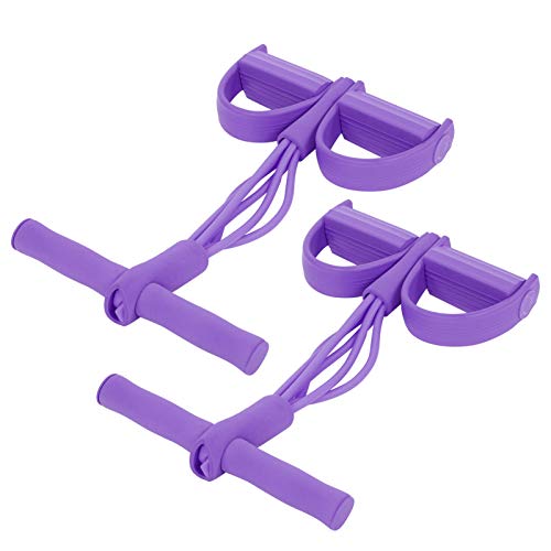 GDZTBS 4-Röhren-elastisches Zugseil, Sit-up-Trainingspedal, Widerstandsband, Yoga, Stretching, Fitnessgeräte (Lila) von GDZTBS