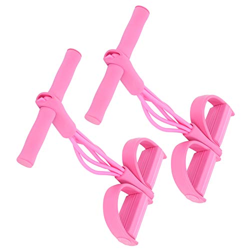GDZTBS 4-Röhren-elastisches Zugseil, Sit-up-Trainingspedal, Widerstandsband, Yoga, Stretching, Fitnessgeräte (Rosa) von GDZTBS