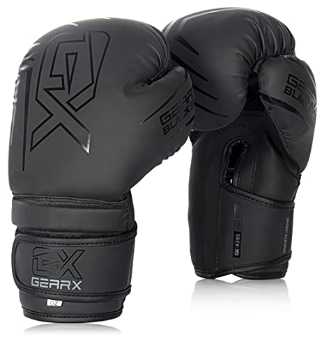 GearX Boxhandschuhe Sparring Maya Fell Leder Pro Gel Boxsack Fitnessstudio Training Kampf MMA Muay Thai Kickboxen (12 OZ) von GEARX