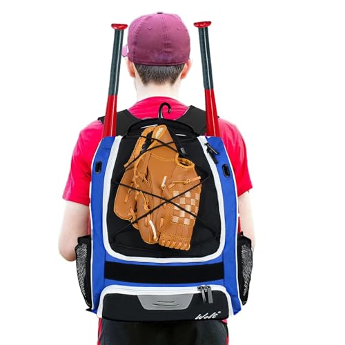 Baseball-Tasche – Wasserdichter Baseball-Rucksack | Tragbare Softballtasche | Jugend-Baseball-Rucksack | Reißfest, Großes Hauptfach, Für Schläger, Handschuhhalter, Helme, Schuhfach, Baseballtasche von GEDOX