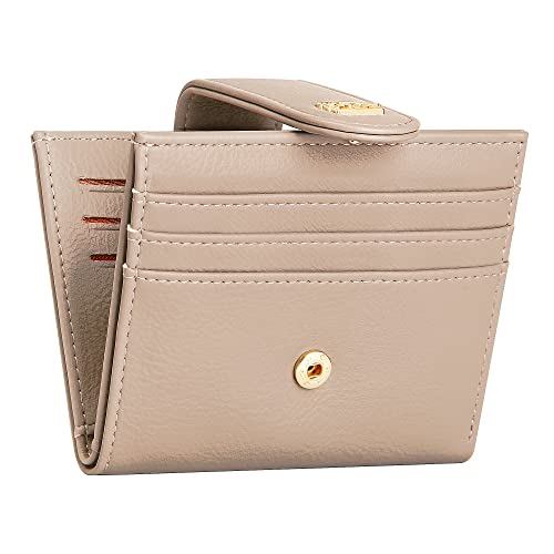 GEEADNB Kleine Geldbörse Damen, Frauen Mini und im Kurzformat Portemonnaie Münzfach PU Leder Geldbeutel Zipper Brieftasche Für Frauen Mädchen mit 11 Kartenfächern (Khaki) von GEEADNB