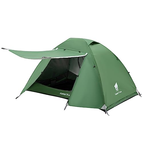 GEERTOP 2-Personen-Zelt für Camping Leichtes Backpacking Zelt, einfache Einrichtung Camping Zelt für Outdoor Wandern Reisen, mit Markise Vestibule Zwei Türen von GEERTOP