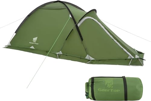 GEERTOP 4-Saison 2-Personen 20D Leichtes Backpacking Alpine Zelt für Camping, Wandern, Klettern, Reisen mit einem Wohnzimmer Green (Grün) von GEERTOP