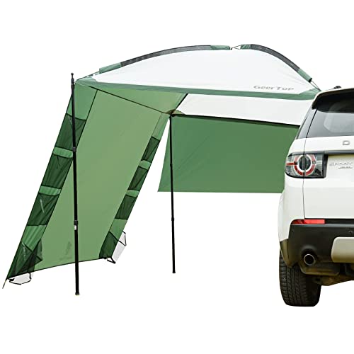 GEERTOP Canopy Heckklappe Zelt Sun Shelter Outdoor Lightweight Truck Canopy Heckklappe Zelt Wasserdicht (Polyester Tarp + 2 TARP Poles) von GEERTOP