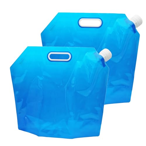 GEEWIN 10 l faltbarer lebensmittelechter PE-Wasserbeutel für Camping/Wandern, Trinkaufbewahrung (blau) von GEEWIN