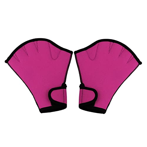 Neoprenanzug-Handschuhe 1 Paar Schwimmhandschuhe Aquatic Fitness Wasserbeständigkeit Fit Paddle Training Fingerlose Handschuhe Zum Schnorcheln, Schwimmen, Tauchen ( Color : Pink , Size : L ) von GEJUAN
