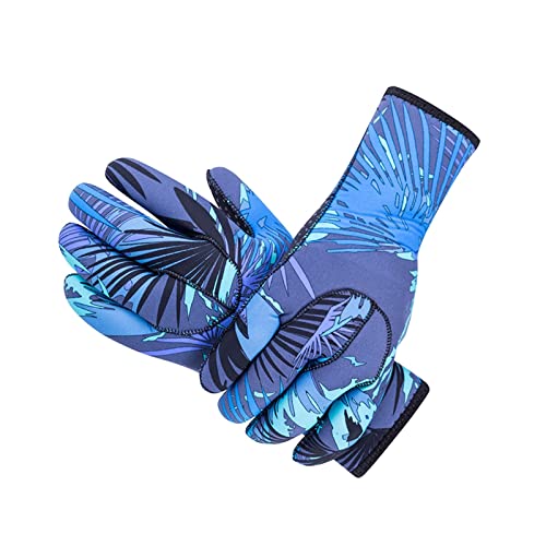 Neoprenanzug-Handschuhe 3 mm echte Neopren-Handschuhe kratzfest und warm halten for Tauchen, Winter, Schwimmen, Speerfischen, Kajakfahren, Surfen Zum Schnorcheln, Schwimmen, Tauchen ( Color : Blue , S von GEJUAN