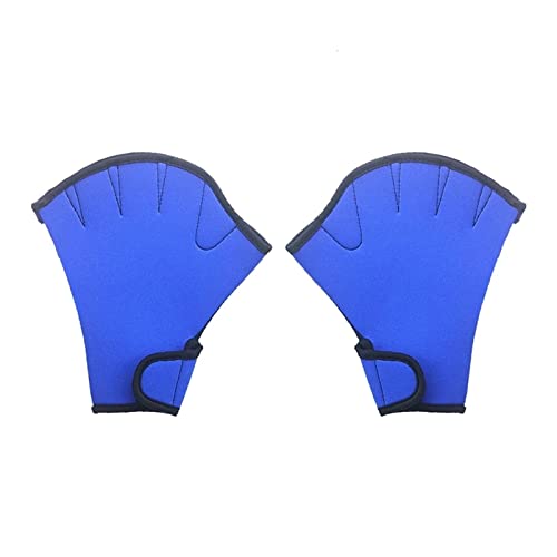 Neoprenanzug-Handschuhe Schwimmhandschuhe Aquatic Fitness Water Resistance Fit Paddle Training Fingerlose Handschuhe Zum Schnorcheln, Schwimmen, Tauchen ( Color : Blue , Size : L ) von GEJUAN
