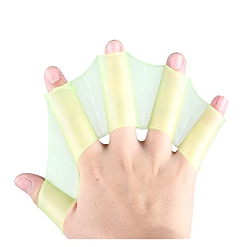 Neoprenanzug-Handschuhe Unisex-Frosch-Typ-Silikon-Gürtel, Schwimmhandflossen, Flossen, Finger-Handschuhe, Paddel, Wassersport-Werkzeugzubehör Zum Schnorcheln, Schwimmen, Tauchen ( Color : Green , Size von GEJUAN