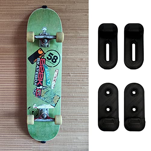 GEOLEVEL Skateboard Wandhalterung (verstellbar) – Backside sichtbar - Professioneller 3D-Druck – Halterung zur Befestigung & Aufhängen für Skate Board an der Wand – Befestigung vertikal (2 Pack) von GEOLEVEL