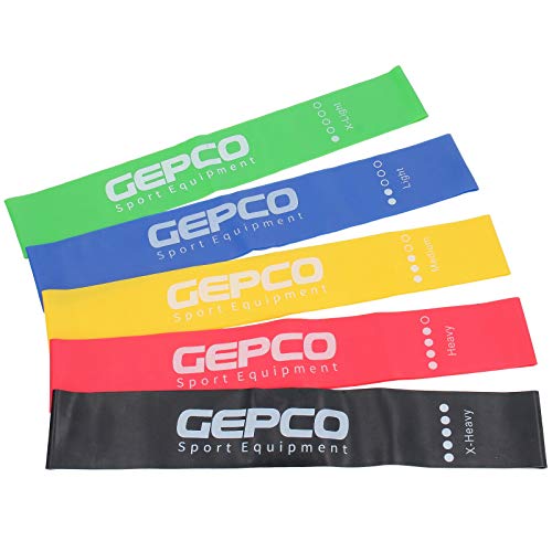 GEPCO Advanced Technology Fitnessbänder Sport Fitnessband Widerstandsband Gummiband Gymnastikband 5-Set von GEPCO Advanced Technology