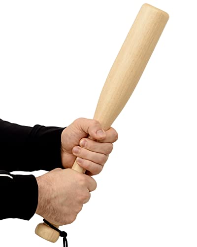 GERCAR Kompakter Baseballschläger aus Holz - 18 Zoll / 48cm - mit Schlaufe und Tragetasche - Self Defense Outdoor Baseball Bat - für das Training und Selbstverteidigung - Natur Holzfarbe von GERCAR