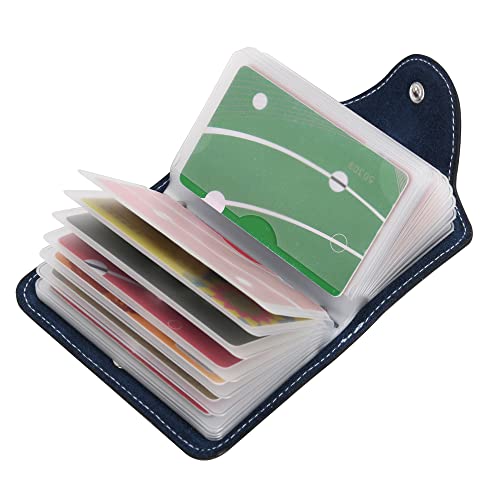 GERIINEER Kreditkartenetui Damen Herren Kartenetui Leder - 20 Karten Thickening Durable Plastic Insert Sleeves (Blau) von GERIINEER