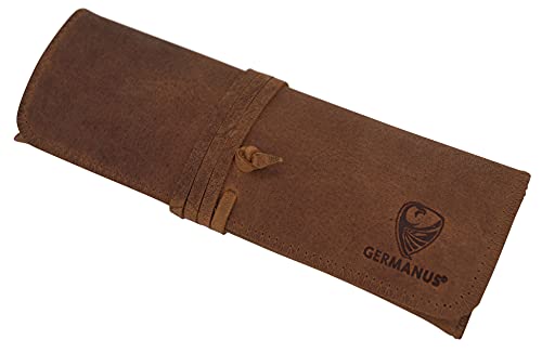 GERMANUS Federmäppchen Strap, Leder - Made in EU (Wildes Braun) von GERMANUS