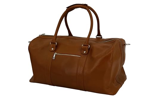 GERMANUS Handgemachte Reisetasche Lothar, Weekender aus dickem Leder für den Kurztrip, Reise oder Wochenenddreise, Braun von GERMANUS
