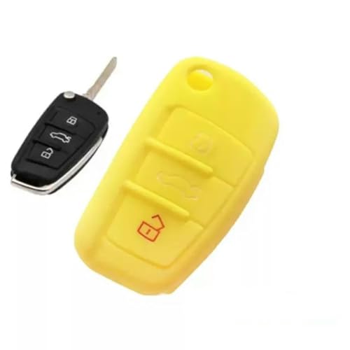 GERRIT Autoschlüssel-Schutzhülle, Flip-Autoschlüssel-Hülle, Schlüsselanhänger-Hülle, Silikon-Hauthalter, für Audi A3 Q2L Q3 S3 RS3 A4 A6 A6L A8 Q7 von GERRIT