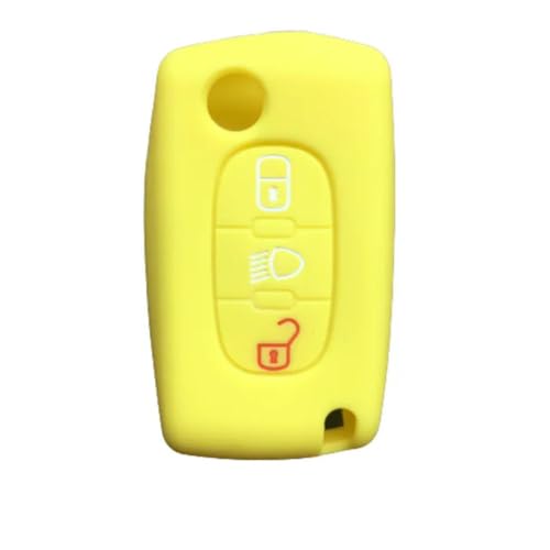 GERRIT Flip Remote Key Case Cover Silikon Autoschlüssel Schutz Haut Halter Fob, für Citroen C2 C3 C4 Xsara C5 C6 C8 für Peugeot von GERRIT