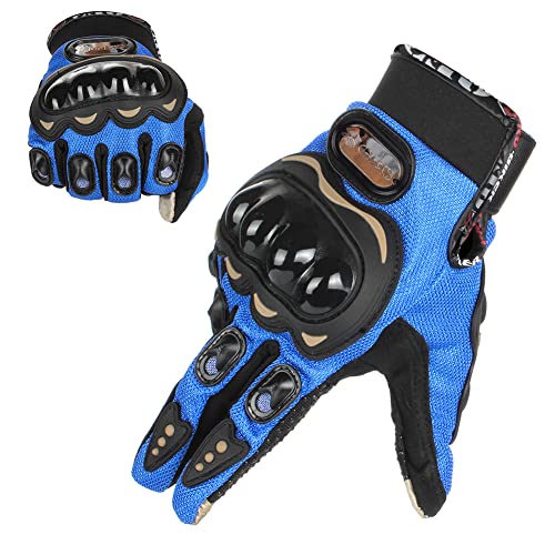 GES Männer Außenmotorbike wasserdichte Handschuhe, Motorradhandschuhe, Vollfinger, Touchscreen, Motocross -Handschuhe(L, Blau) von GES