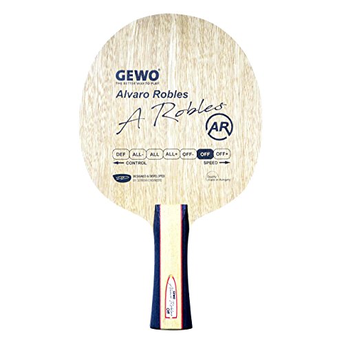 GEWO Erwachsene Tischtennis Holz Holz Alvaro Robles Off/Pro Player Series, Gelb/rot, Anatomisch, 862100002 von GEWO