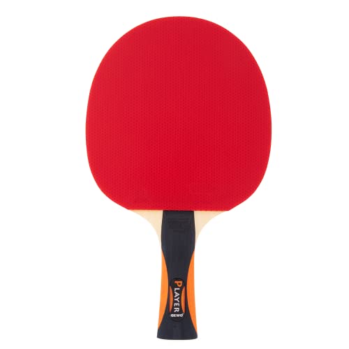 GEWO Unisex – Erwachsene Thunderball 2 hohe Kontrolle und MAXIMALER Spin Tischtennisschläger, Schwarz/Orange, One Size, 485900001 von GEWO