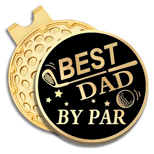 GEYGIE Best Dad by Par Golfballmarker mit magnetischem Hutclip, Golf-Zubehör für Männer, Golf-Geschenk für Vater von Sohn, Tochter, Ruhestand, Geburtstag für Vater, Golf-Fan (E) von GEYGIE